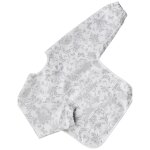 Bavoir manches longues toile de jouy gris clair