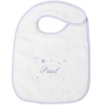 Bavoir  velcro toile bleu (personnalisable)