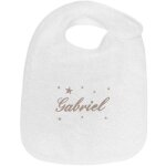 Bavoir  velcro toile taupe (personnalisable)