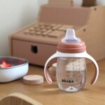 Biberon d'apprentissage 2 en 1 terracotta (210 ml)