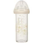 Biberon en verre anti colique fleur blanche 240 ml Biberon en verre anti colique fleur blanche 240 ml