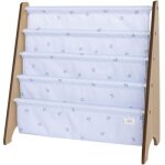 Bibliothque en tissu recycl myrtilles gris