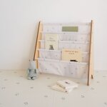 Biblioth�que en tissu recycl� myrtilles ivoire