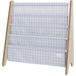 Bibliothque en tissu recycl vichi bleu