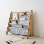 Biblioth�que en tissu recycl� vichi bleu