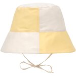 Bob anti - uv motif damier jaune p�le et sel marin (3 - 6 ans)