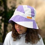 Bob anti - uv rayures violet et sel marin (3 - 6 mois)