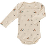 Body manches longues en coton bio rabbit sandshell (0 - 3 mois : 50 � 60 cm)
