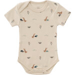 Body manches courtes en coton bio rabbit sandshell (naissance : 50 cm)