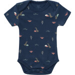 Body manches courtes en coton bio rabbit mood indigo (3 - 6 mois : 60 � 67 cm)