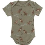 Body manches courtes en coton bio deer olive (0 - 3 mois : 50  60 cm)
