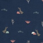 Body manches courtes en coton bio rabbit mood indigo (6 - 12 mois : 67 � 74 cm)
