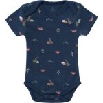 Body manches courtes en coton bio rabbit mood indigo (naissance : 50 cm)