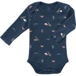 Body manches longues en coton bio rabbit mood indigo (6 - 12 mois : 67  74 cm)