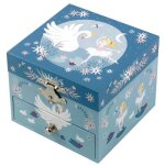 Bote  bijoux musicale lac des cygnes bleue