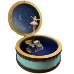 Bo�te � bijoux musicale ronde ballerine bleue