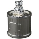 Bote  dent ours personnalisable (mtal argent)