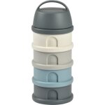 Bote doseuse de lait empilable mineral grey - blue