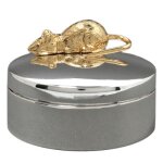 Bote ma premire dent avec souris couche (mtal argent)
