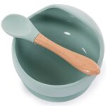 Bol ventouse et cuillre bleu