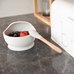 Bol ventouse et cuill�re gris