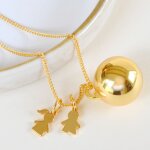 Bola de grossesse gri - gri jumeaux cha�ne (or jaune 18 carats)