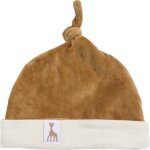 Bonnet de naissance en velours camel sophie la girafe (1 - 3 mois)