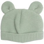 Bonnet de naissance ours en maille vert olive (0 - 1 mois)