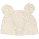 Bonnet de naissance ours en maille sable (0 - 1 mois)