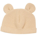 Bonnet de naissance ours en maille caramel (0 - 1 mois)