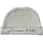 Bonnet de naissance un amour de bb vert de gris (naissance)
