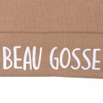 Bonnet de naissance en coton beau gosse camel