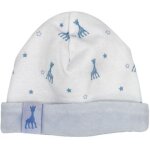 Bonnet de naissance en coton bleu sophie la girafe (1 - 3 mois)