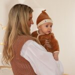 Bonnet de naissance en velours camel sophie la girafe (0 - 1 mois)