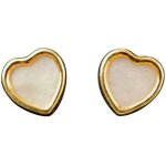 Boucles d'oreilles coeur nacre (or jaune 750)
