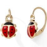 Boucles d'oreilles dormeuses coccinelle (or jaune 375)