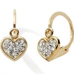 Boucles d'oreilles dormeuses coeur (or jaune 750)