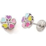Boucles d'oreilles easy viss fleur multicolore (argent 925) Boucles d'oreilles easy viss fleur multicolore (argent 925)