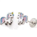 Boucles d'oreilles easy viss licorne multicolore (argent 925) Boucles d'oreilles easy viss licorne multicolore (argent 925)