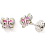 Boucles d'oreilles easy viss papillon multicolore (argent 925) Boucles d'oreilles easy viss papillon multicolore (argent 925)