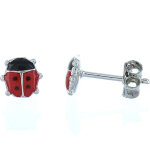 Boucles d'oreilles coccinelle (argent)