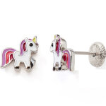 Boucles d'oreilles easy viss licorne laqu� (argent 925)