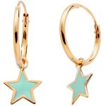 Cr�oles etoile turquoise 12 mm (or jaune 375�)