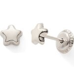 Boucles d'oreilles etoile (or blanc 375)