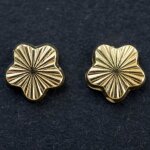 Boucles d'oreilles fleur stri�es (or jaune 750�)