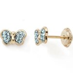 Boucles d'oreilles papillon bleu (or jaune 375°) Boucles d'oreilles papillon bleu (or jaune 375°)