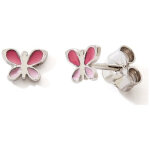 Boucles d'oreilles papillon rose - fushia (argent 925)