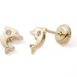Boucles d'oreilles  vis dauphin (or jaune 9 carats)