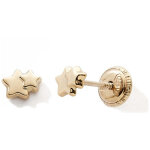 Boucles d'oreilles � vis double etoile (or jaune 375�)