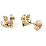 Boucles d'oreilles � vis dragon (or jaune 375�)